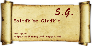 Soltész Girót névjegykártya